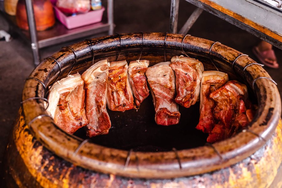 Roasting in clay pots.