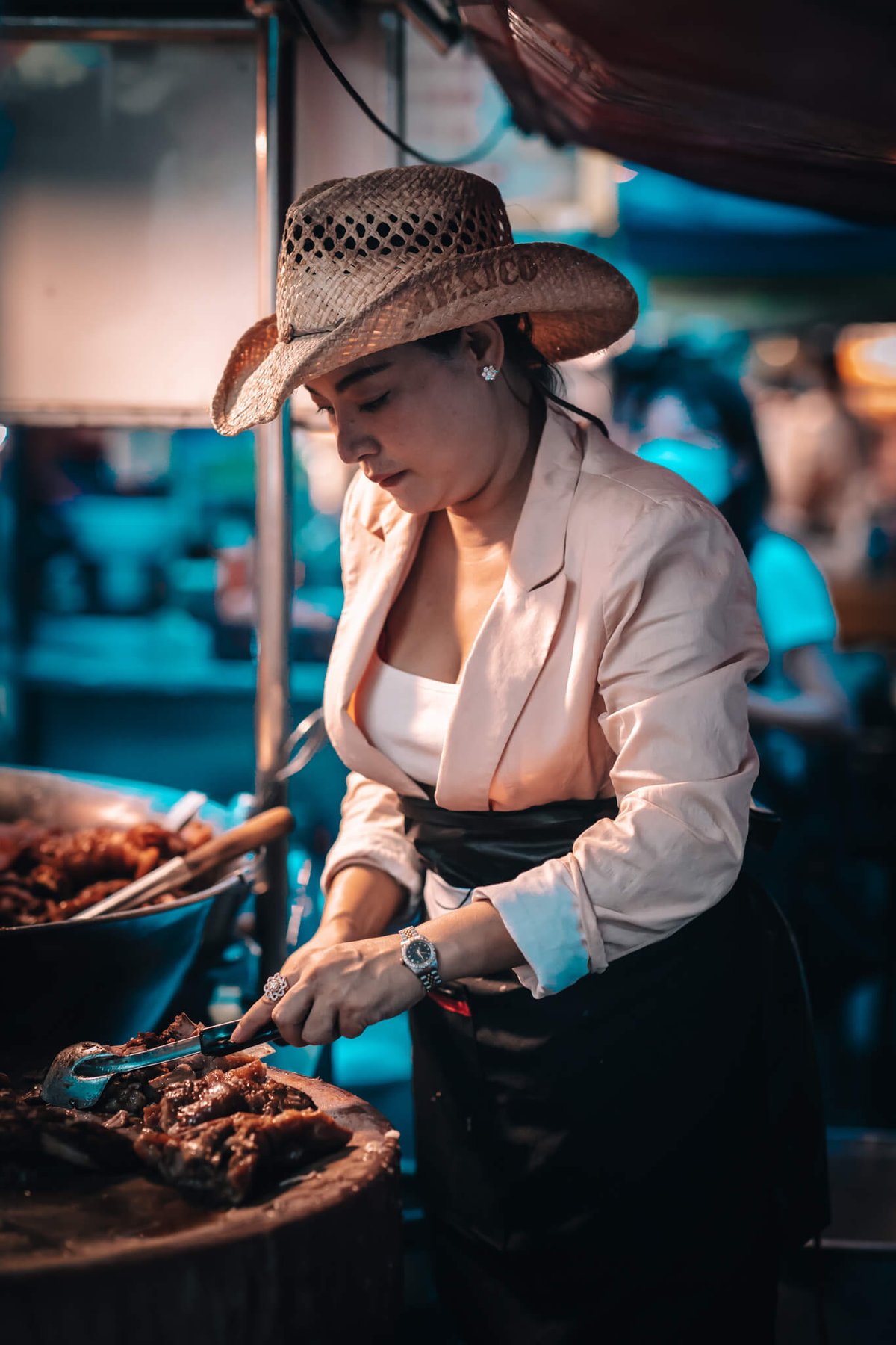 Cow boy hat girl.