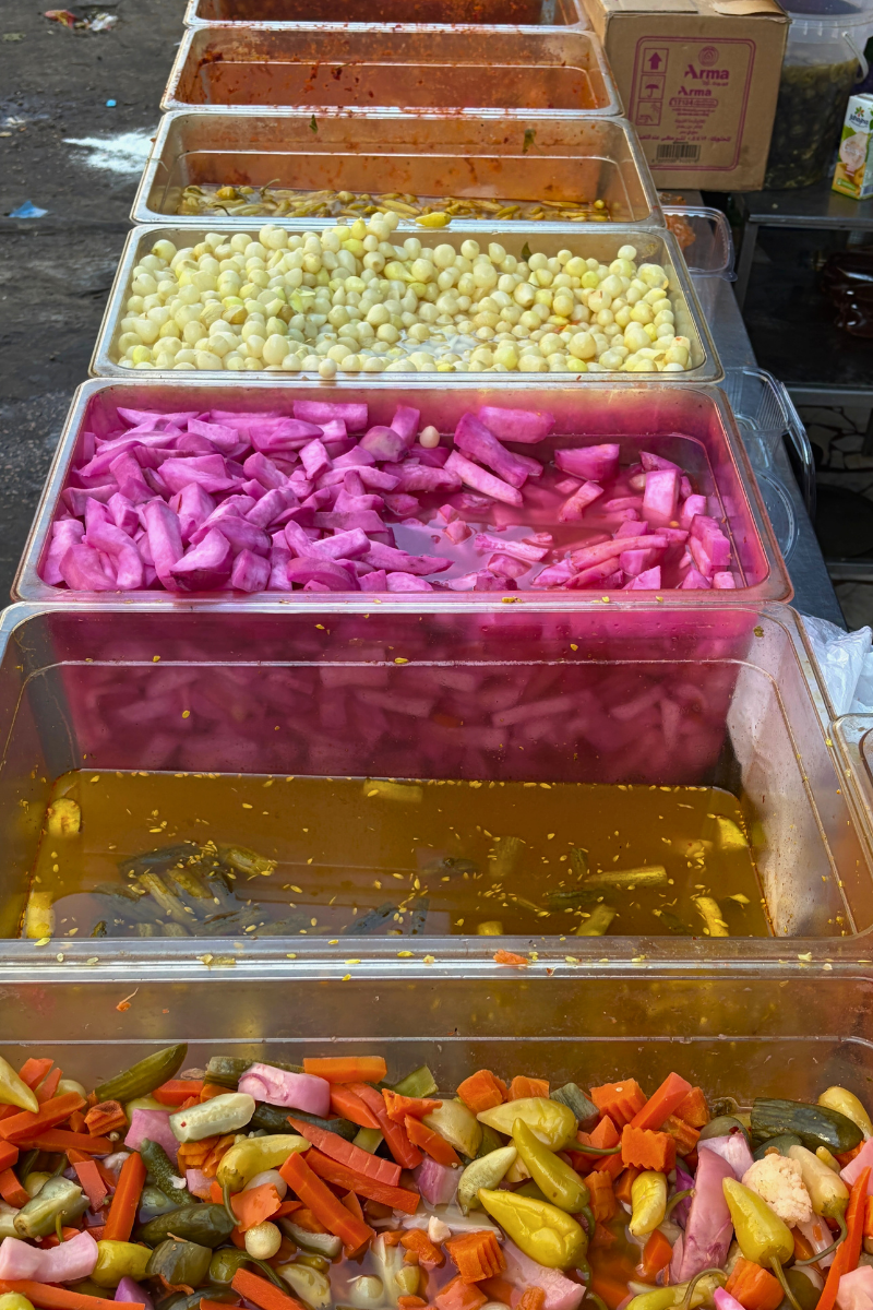 Piquant pickles.