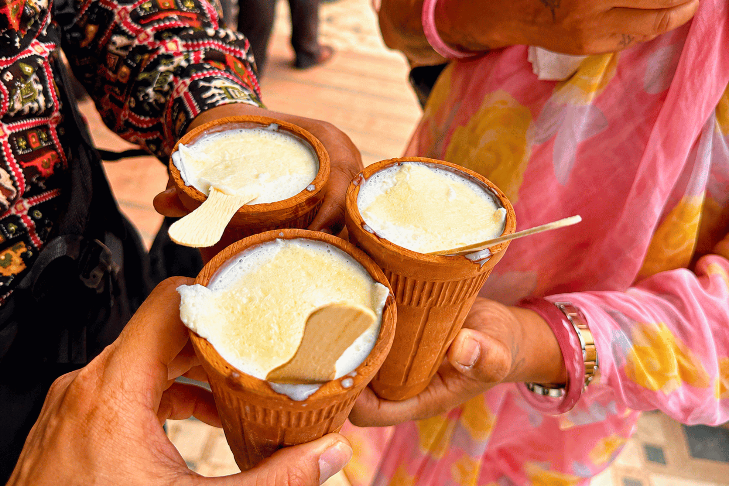 Makhaniya lassi cups.