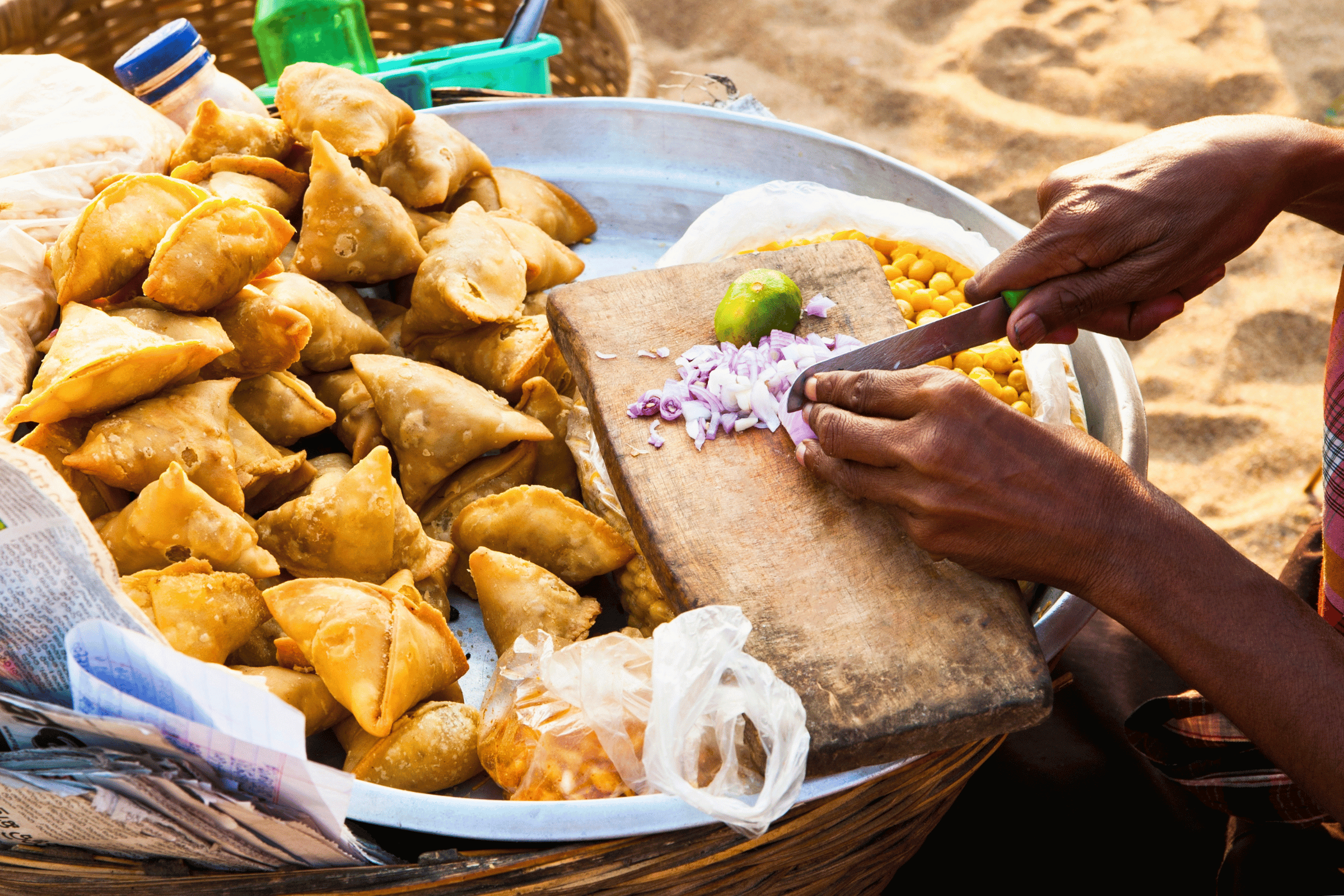 Crisp samosas.