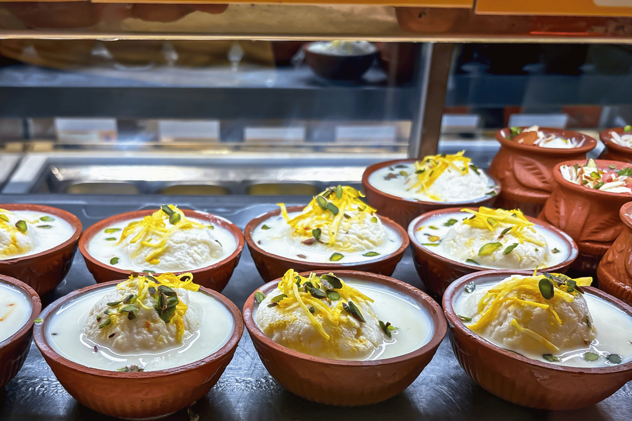Rasmalai in kulhads.
