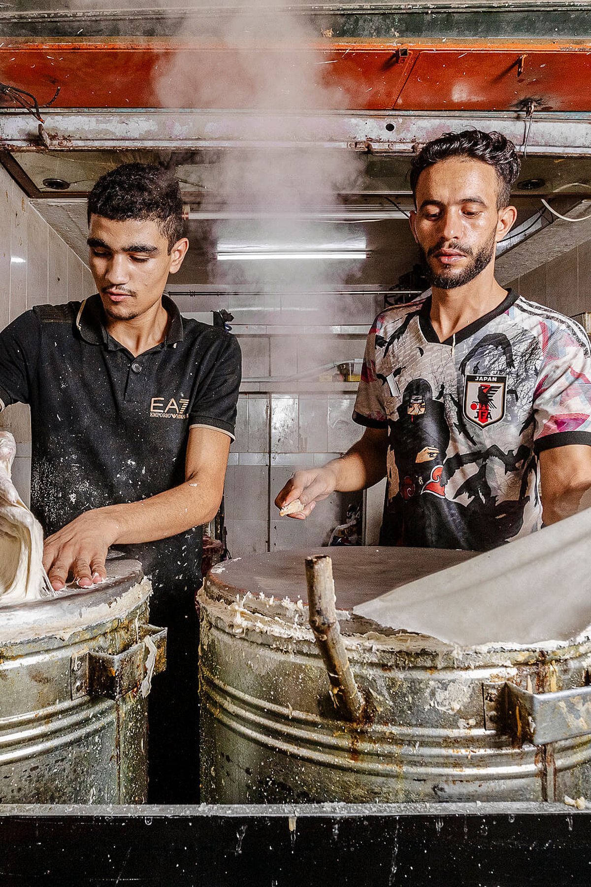 Making warqa dough.