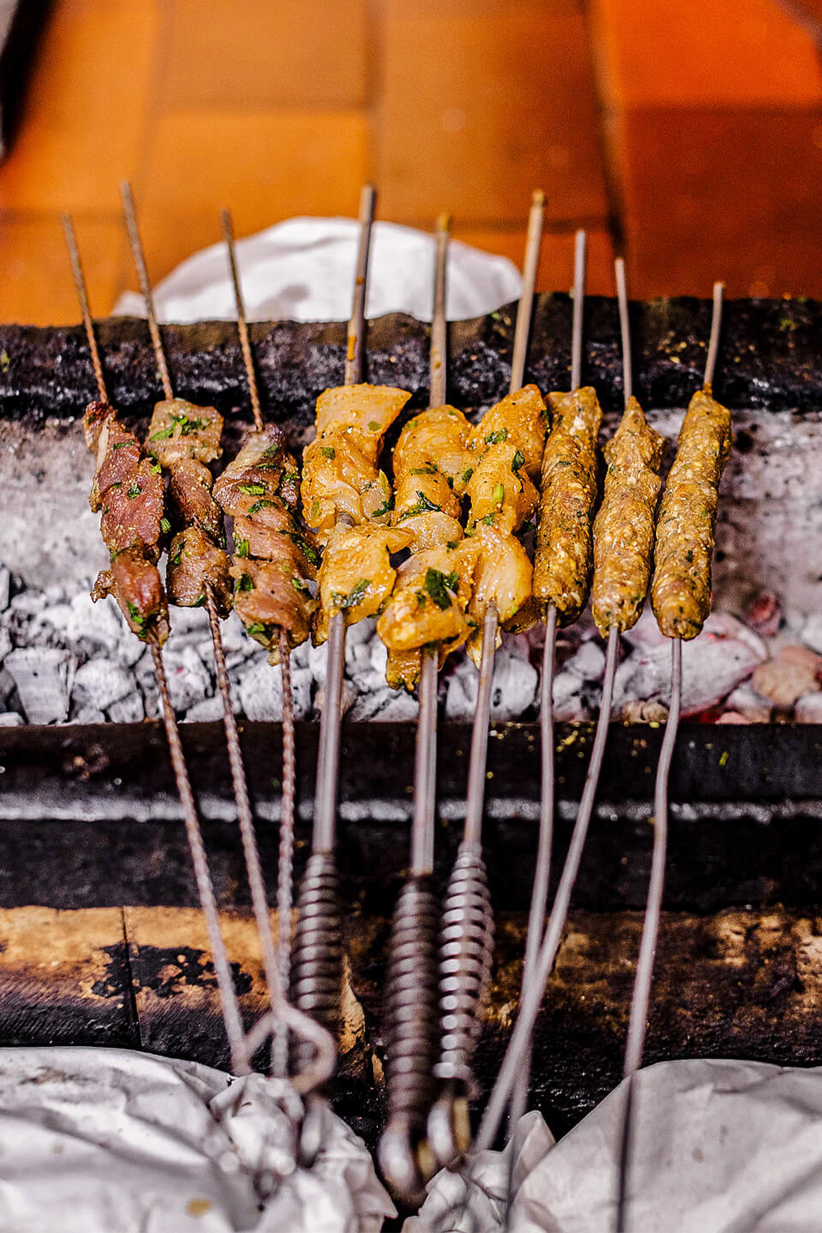 Kefta over coals.