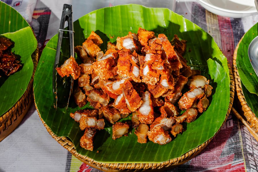 Crispy pork belly.
