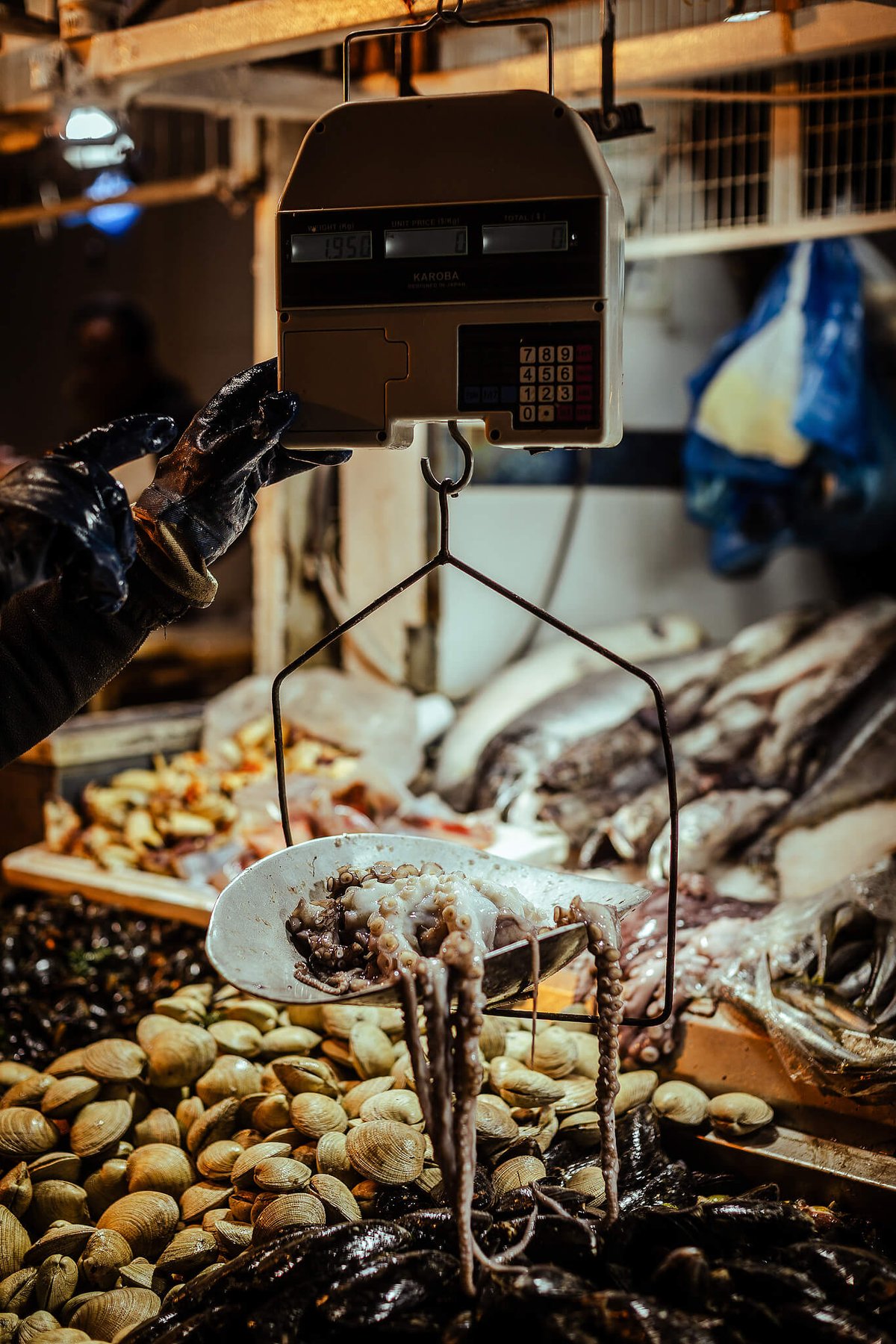 Weighing the reineta.