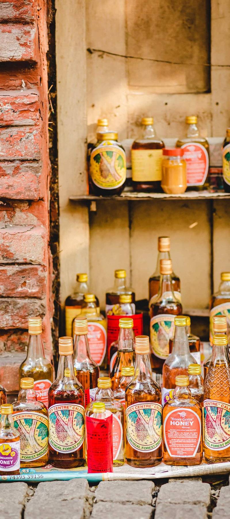 Bottles of honey.