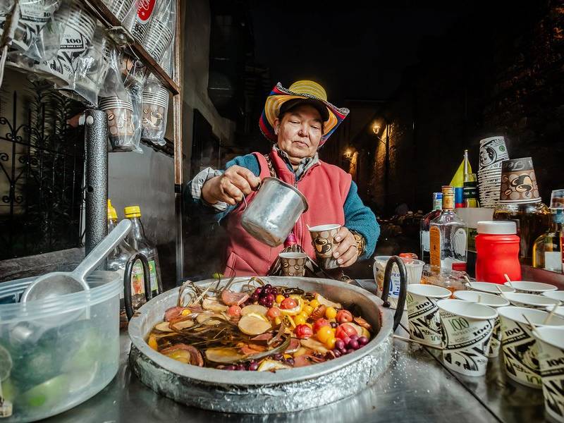 Vendor at night.
