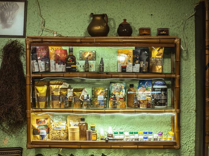 Herbal-medicine shelf.
