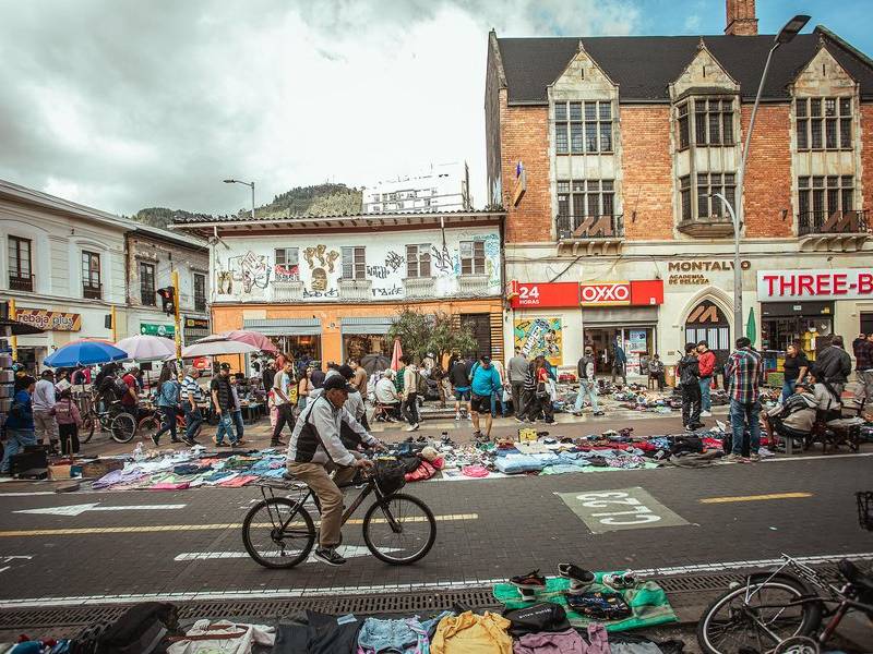 Downtown street market.
