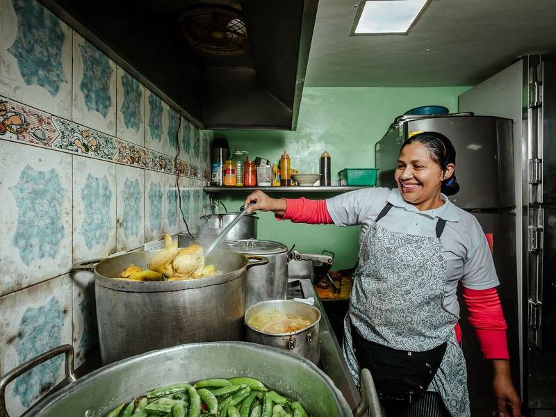 Aunty at the stove.