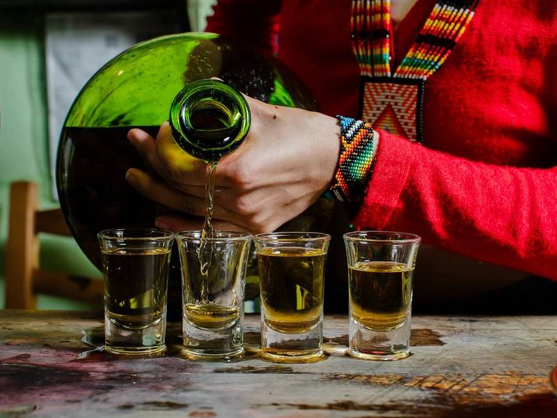 A dram of aguardiente.