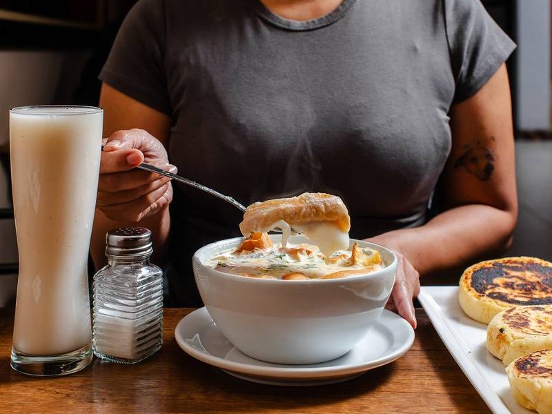 Chagua milk soup with egg.