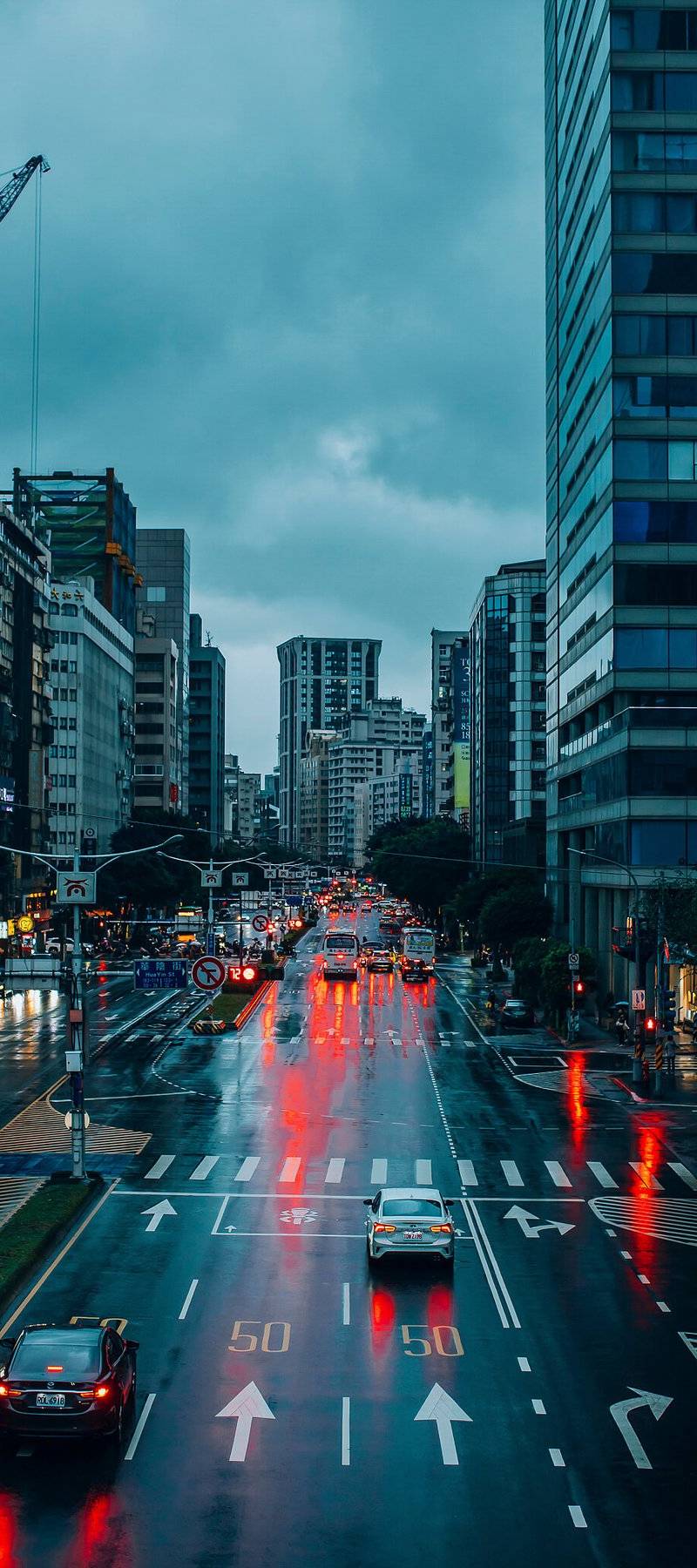Rainy intersection.