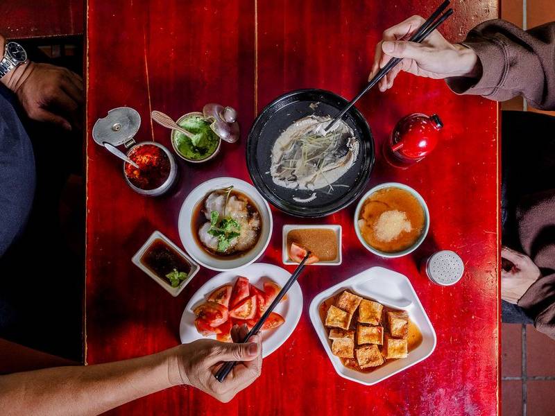 Taiwanese table spread.