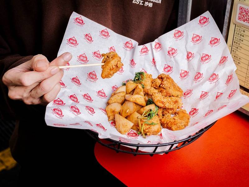 Popcorn chicken basket.