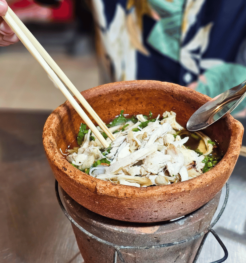 Tom yum chicken noodles.