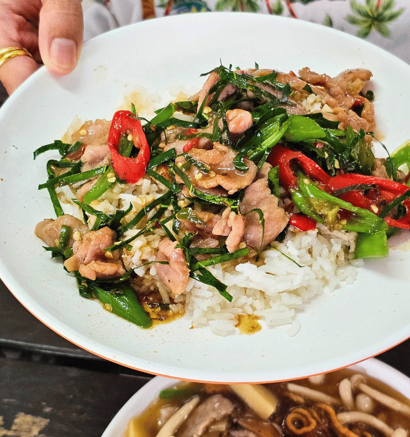 Beef kaffir lime leave stirfry.