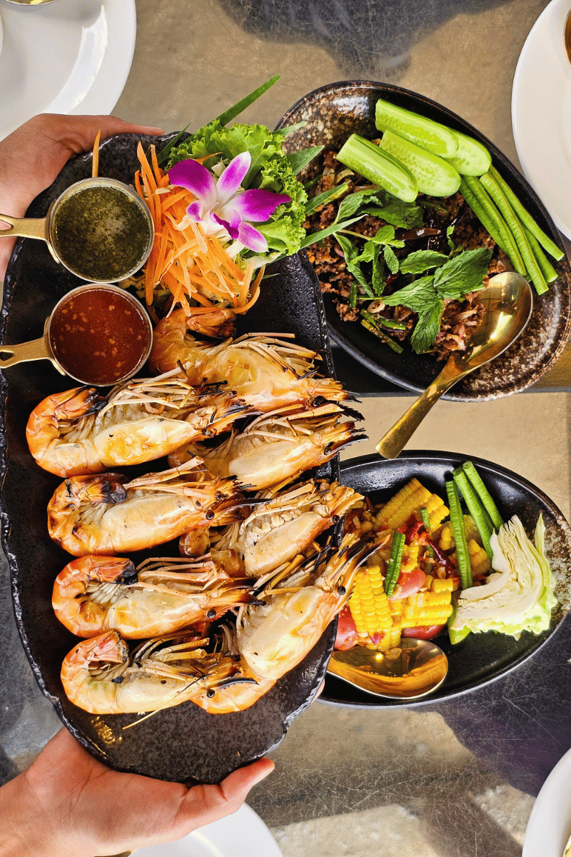 Seafood lunch.