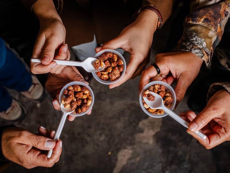 Roasted sweet nuts.
