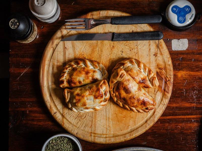 Empanadas on the board.