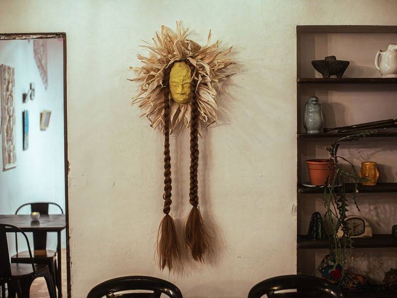 Corn-husk mask.