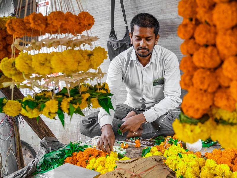 Marigold garlands.