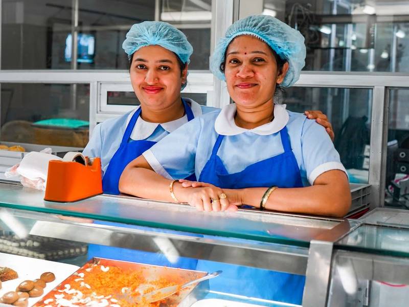 Sweets counter aunties.