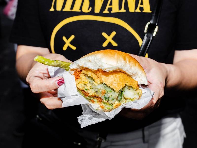 Potato vada pav.
