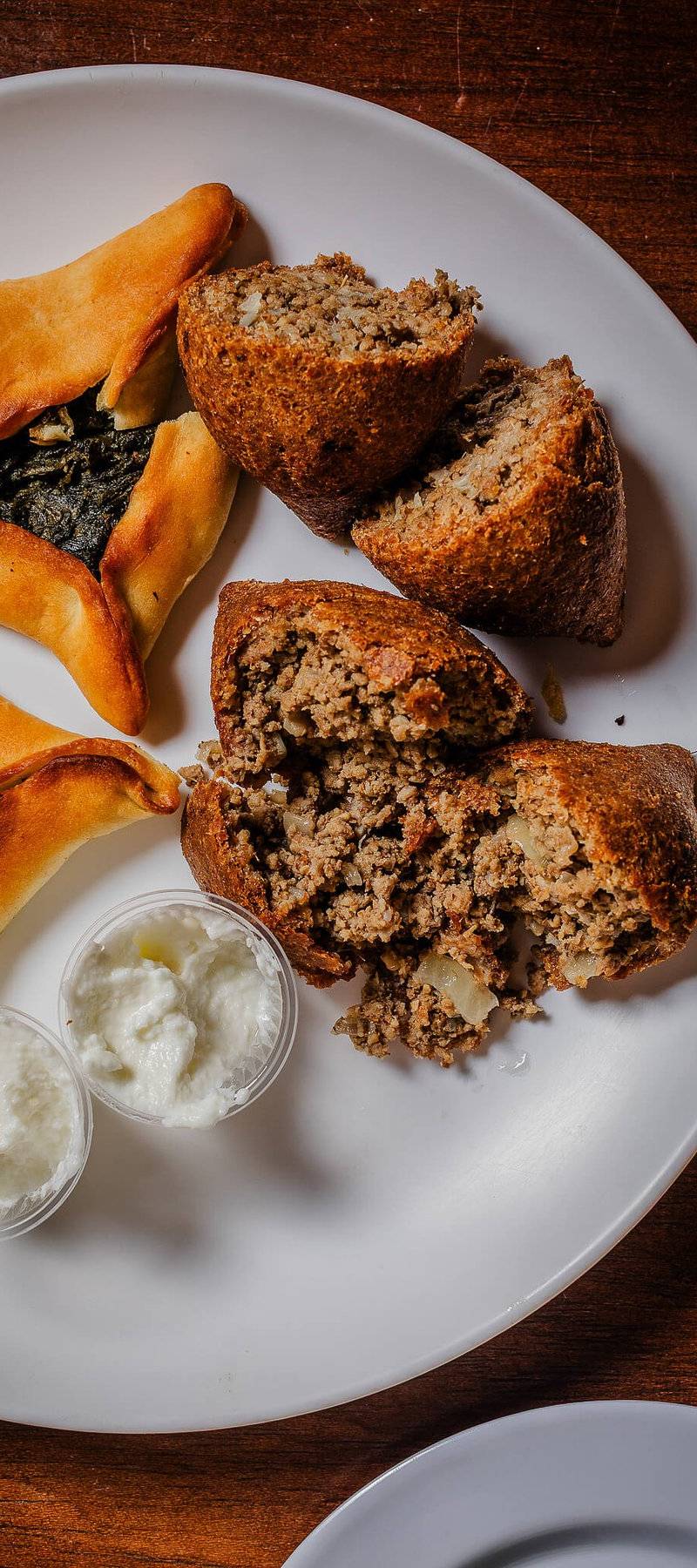 Kibbeh and sfihas.