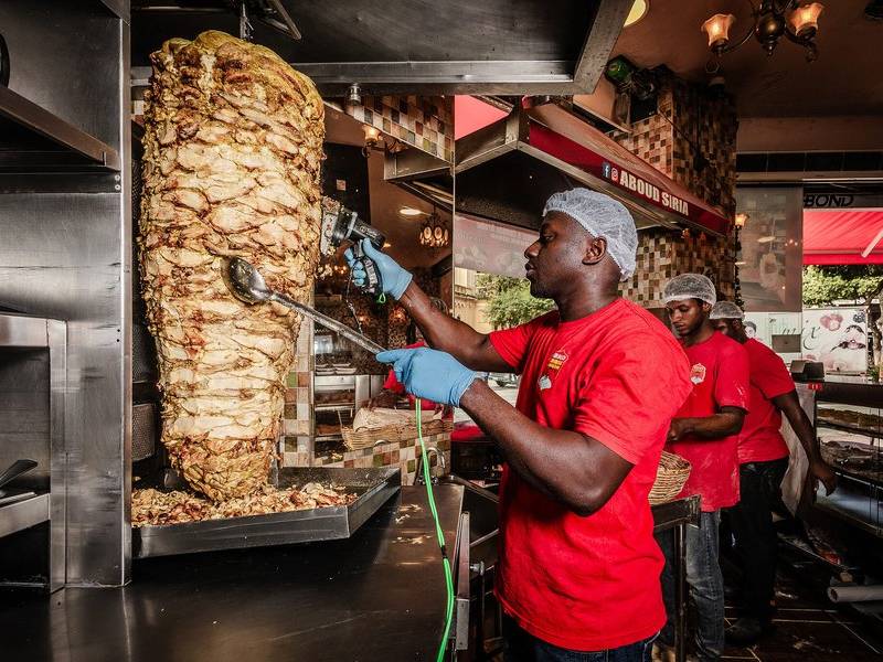 Shawarma spit.