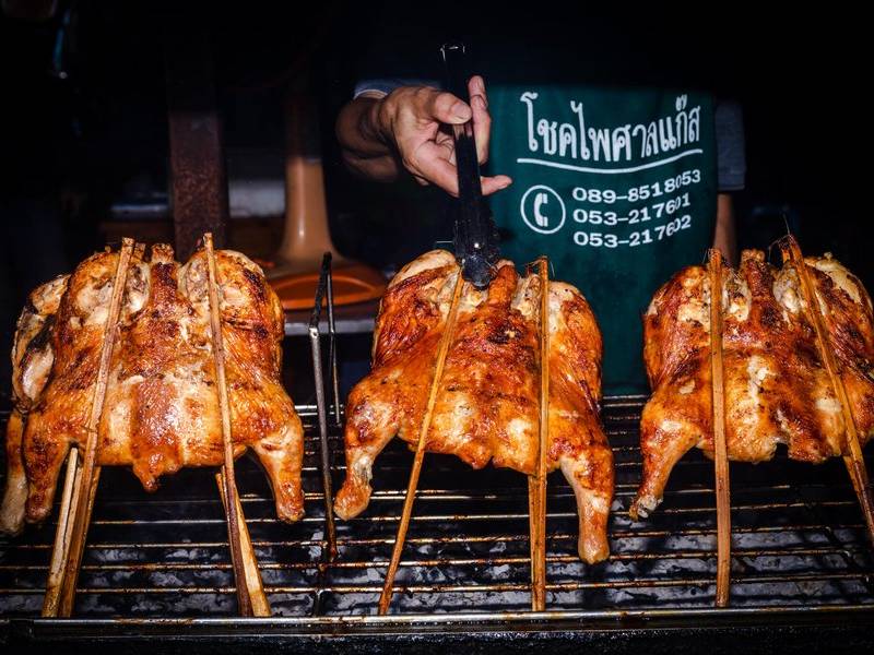 Grilled over charcoal.