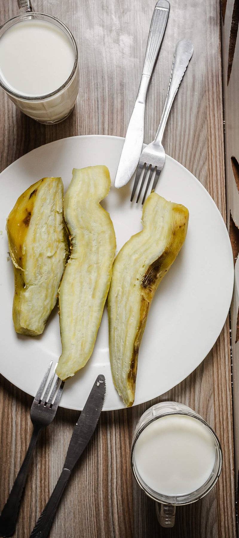 Steamed sweet potato.
