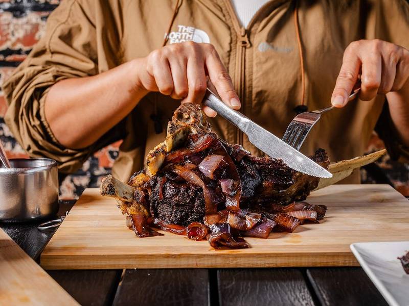 Slicing the shank.