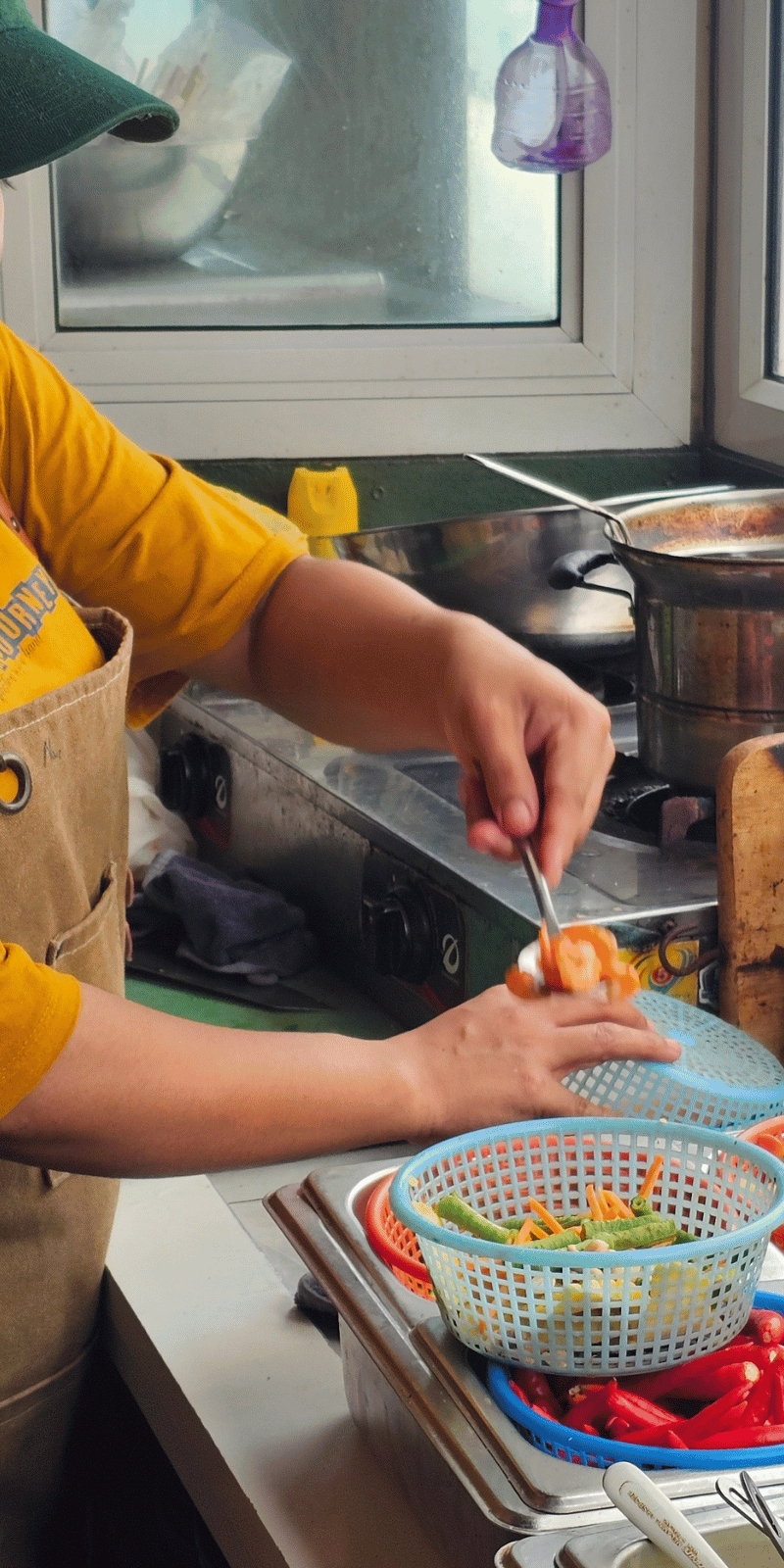 Streetside kitchen.