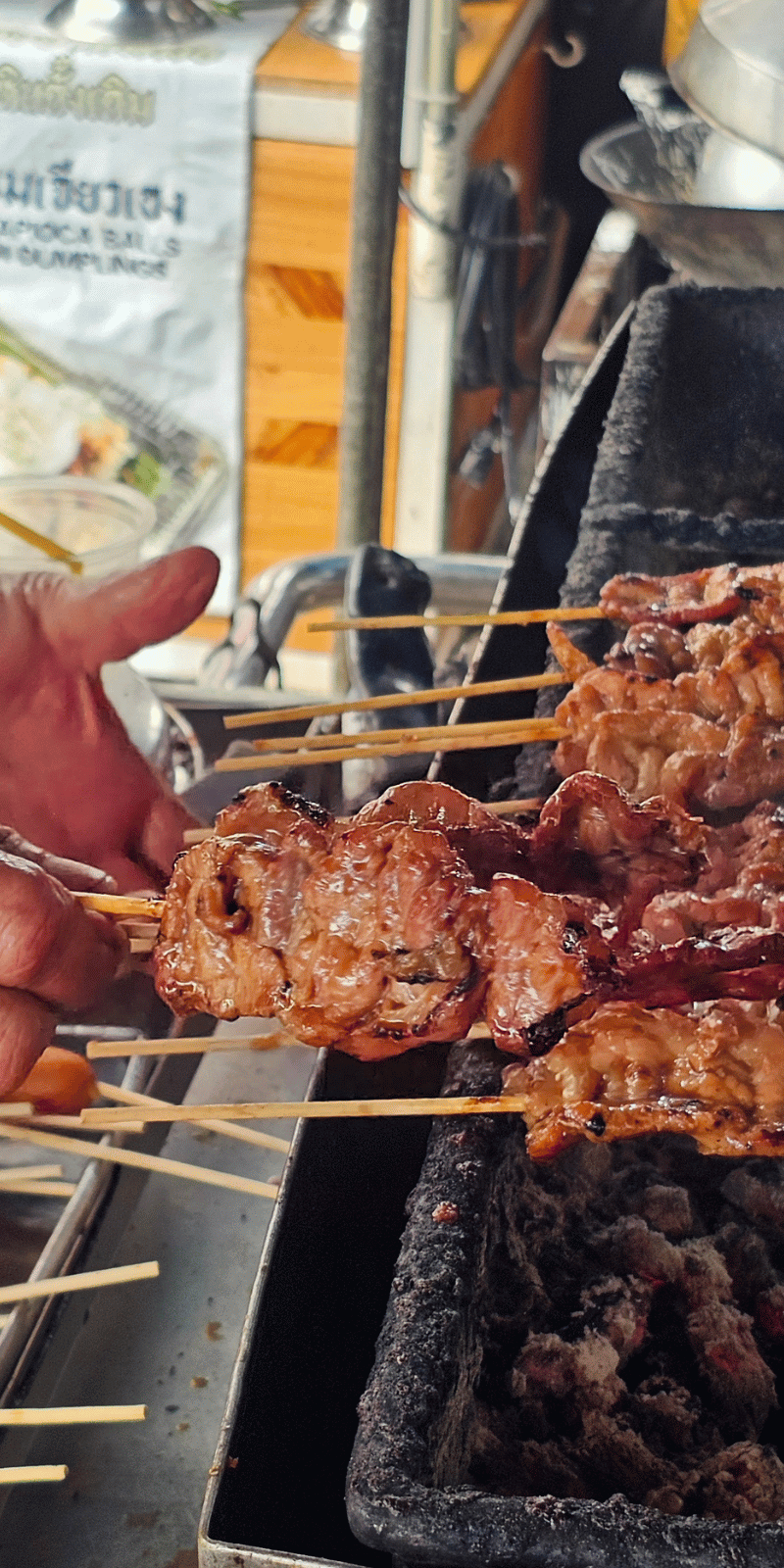 Moo ping skewers.