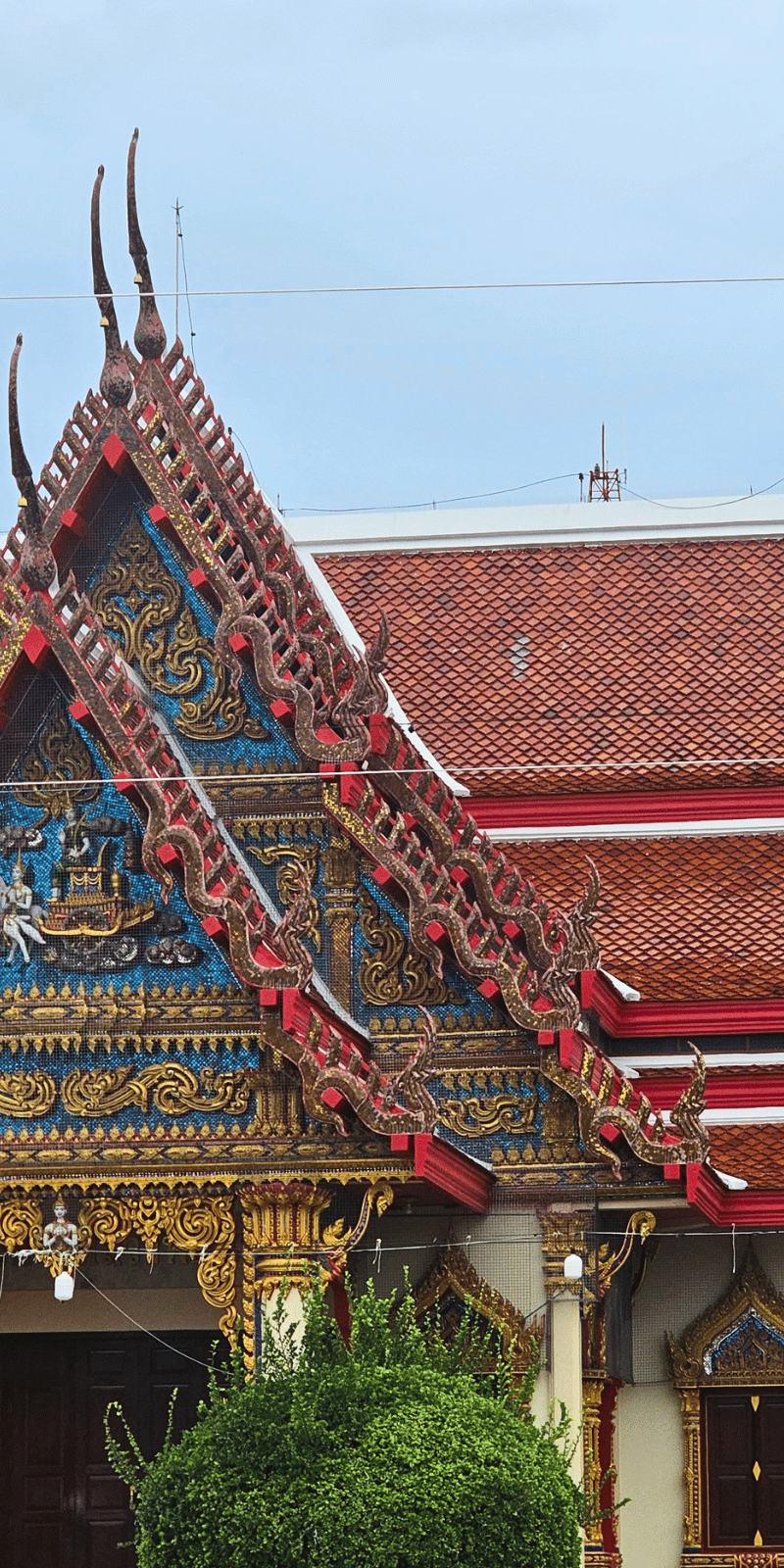Temple rooftops.