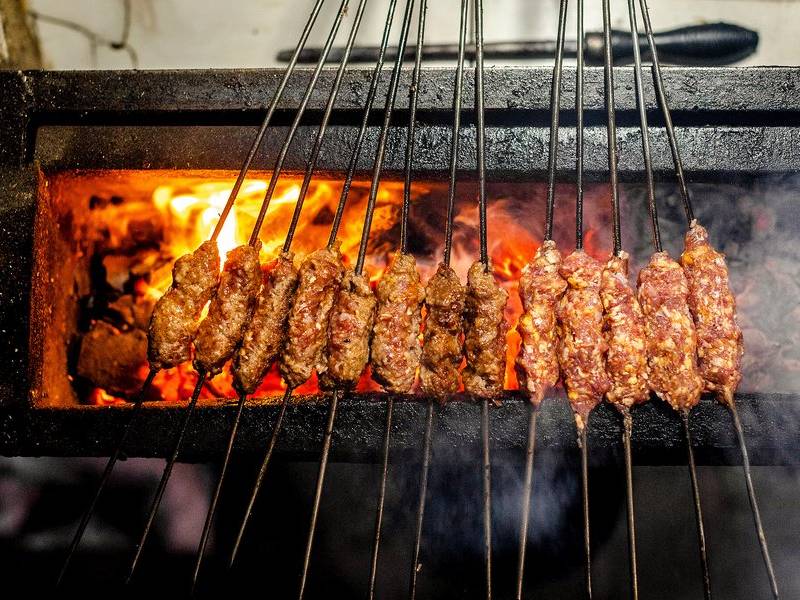Kefta over fire.
