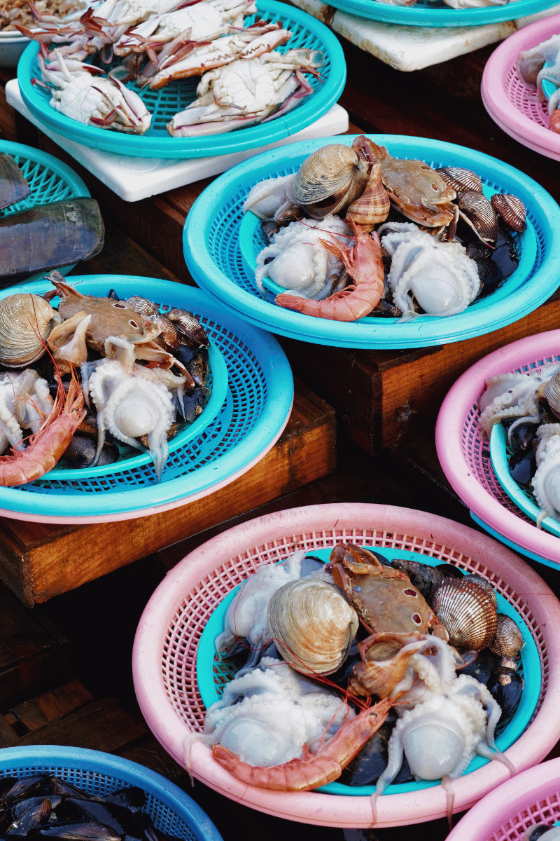 Seafood baskets.
