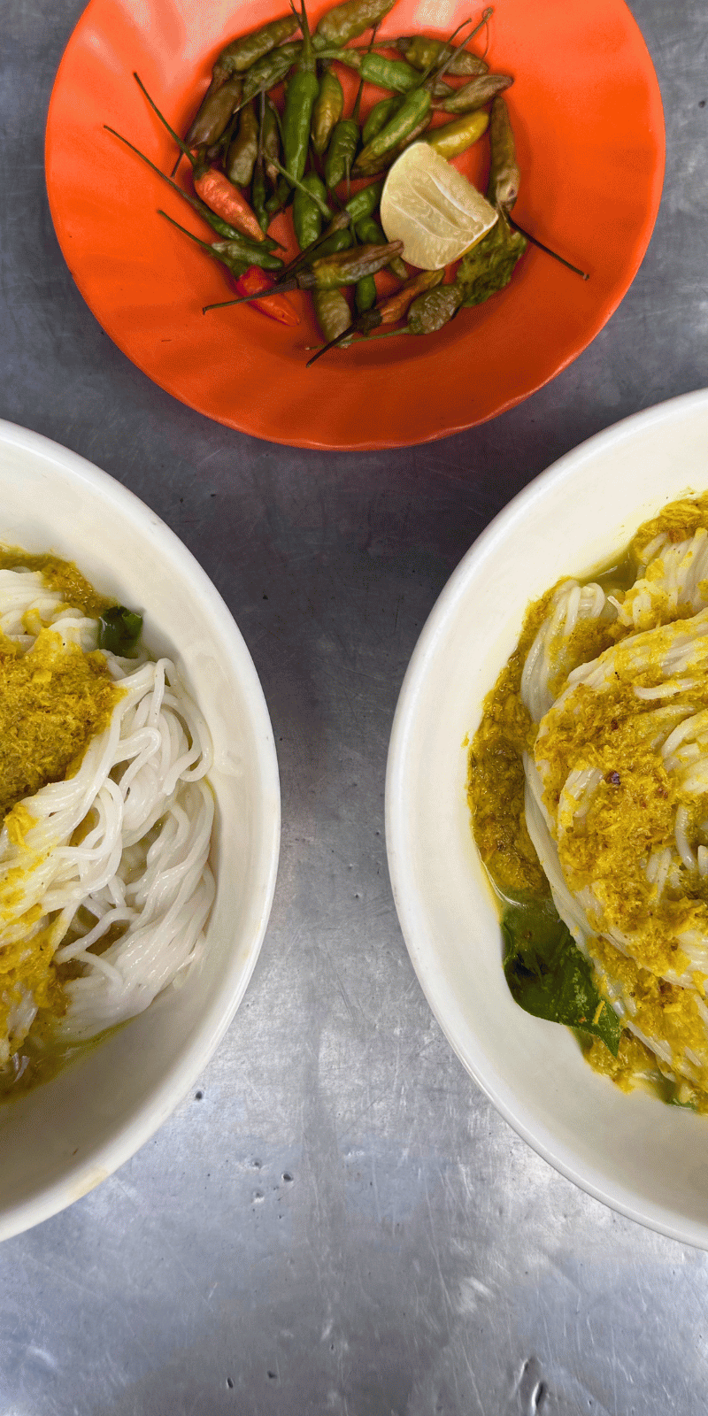 Nom banh chok noodles.