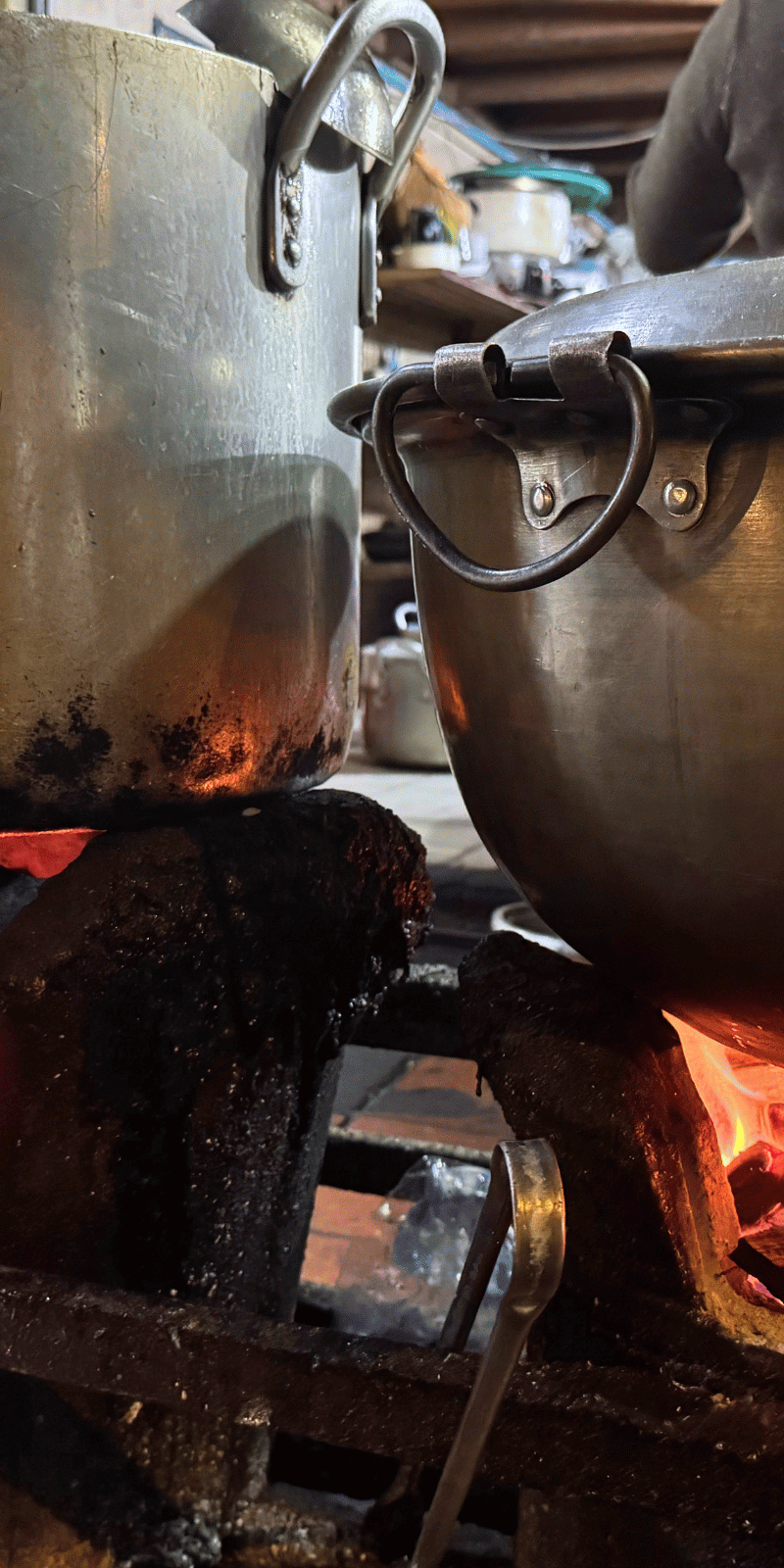 Charcoal stove.