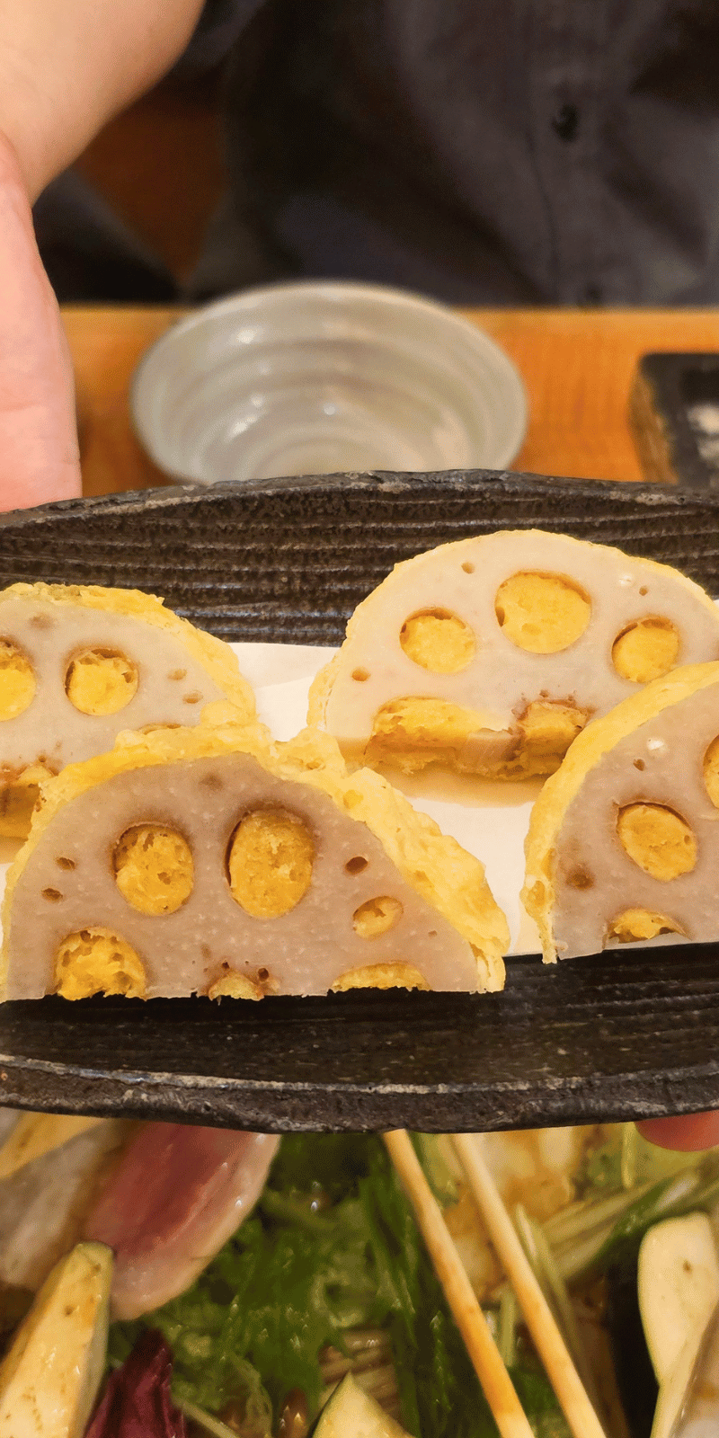 Mustard-stuffed lotus root.