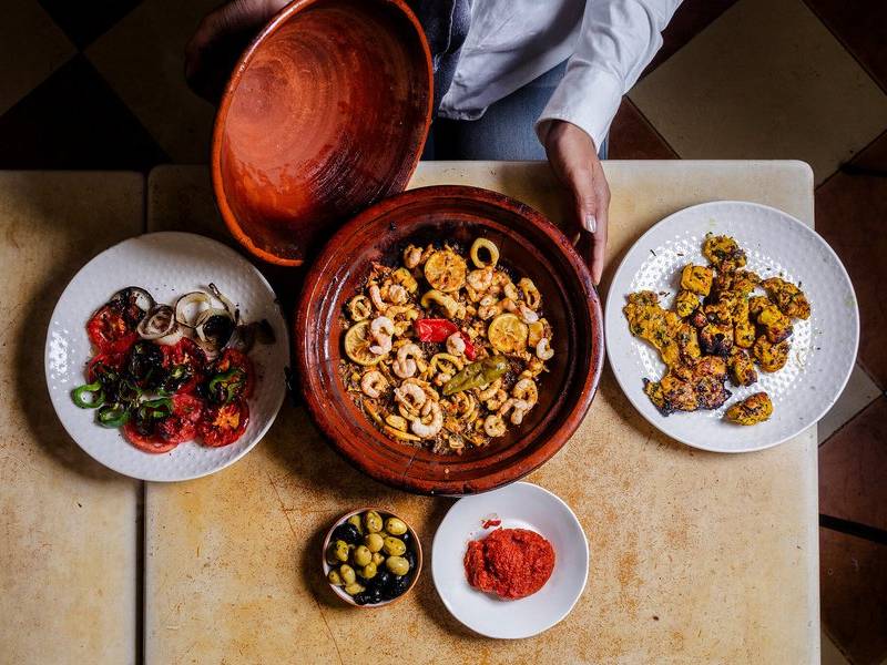 Essaouira table spread.