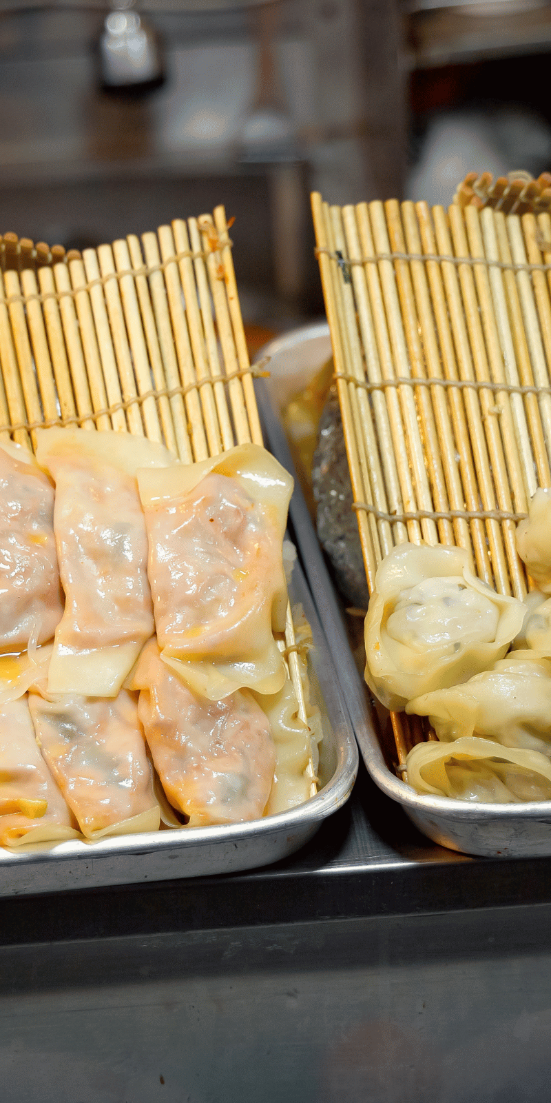 Steamed Korean dumplings.