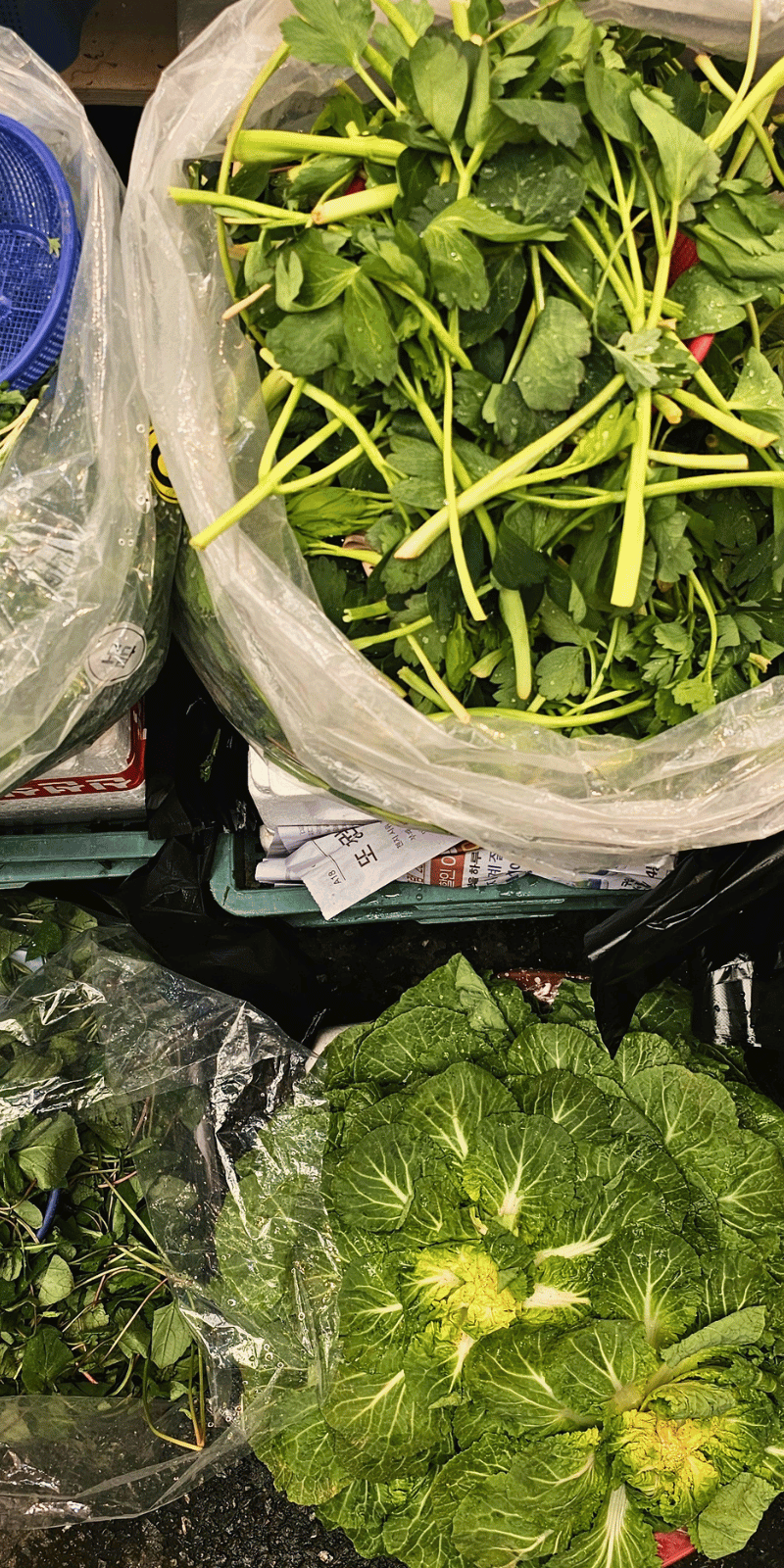 Market wild greens.