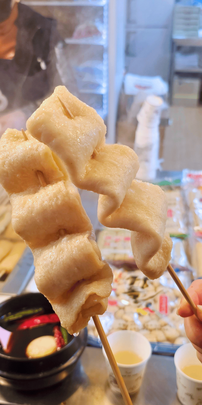 Fish cakes on a stick.