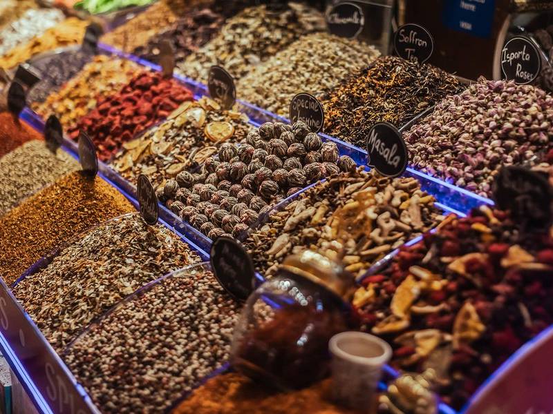Spices on display.