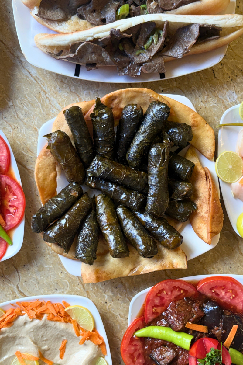 Stuffed vine leaves.