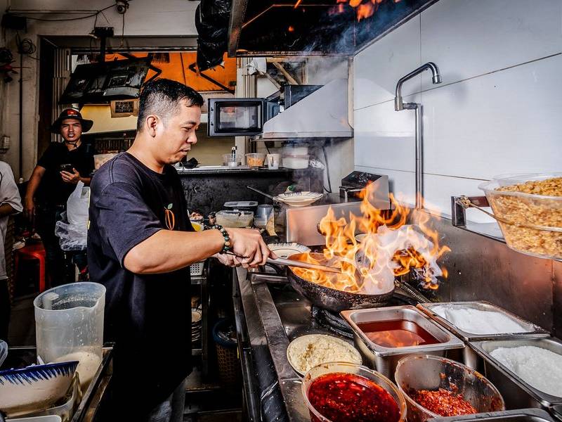 Fiery wok.