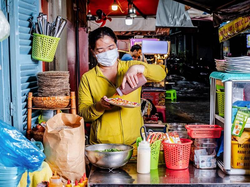 Bánh tráng stall.